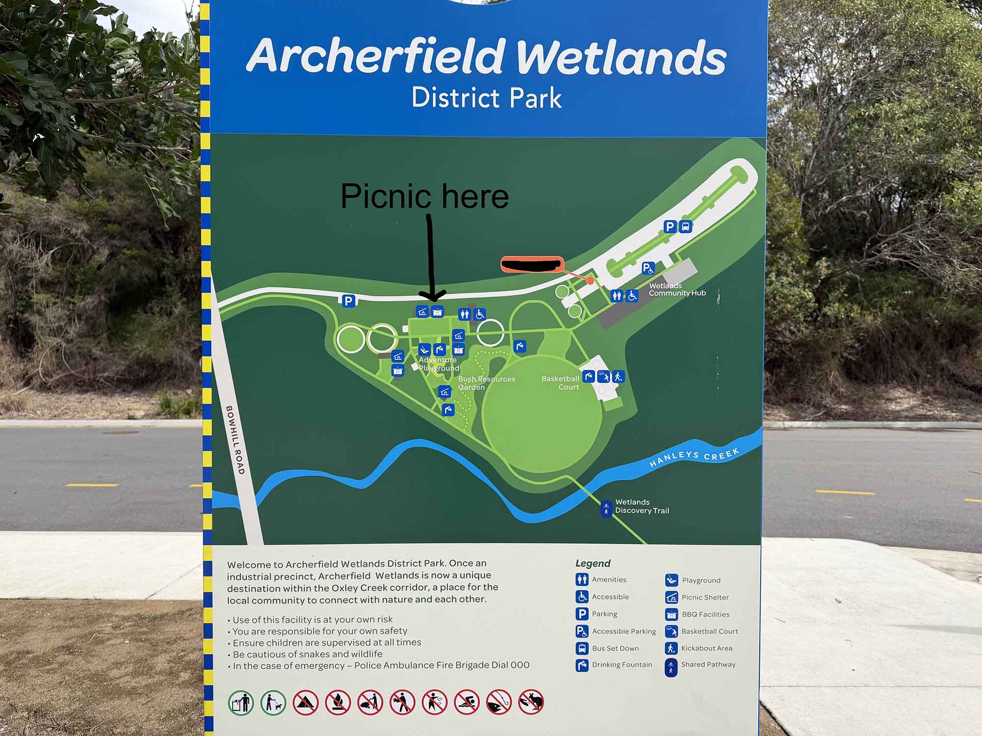 Archerfield wetlands picnic spot