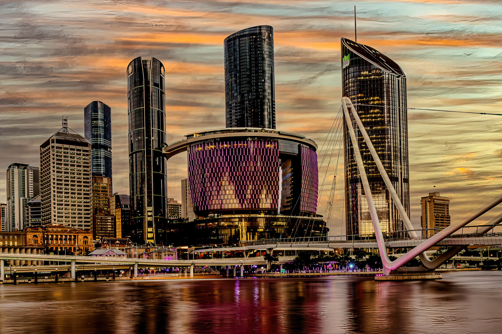 Honour For Digital  Queens Wharf At Sunset By Swarna Wijesekera