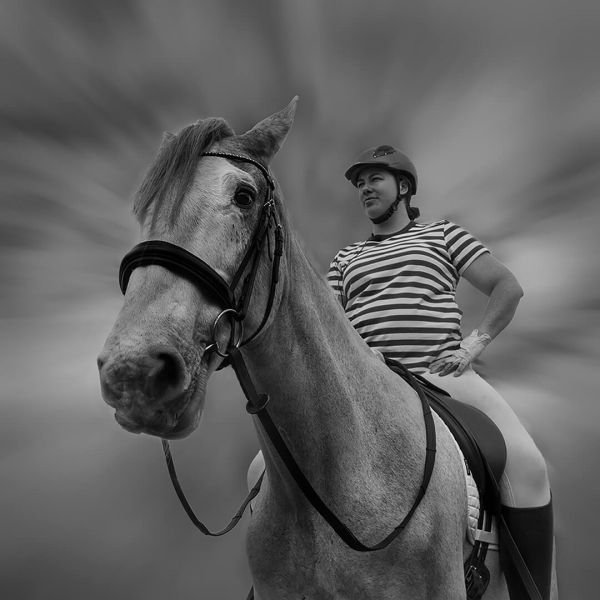 Merit For Horse  The Rider BW 1 By Sam Fernando