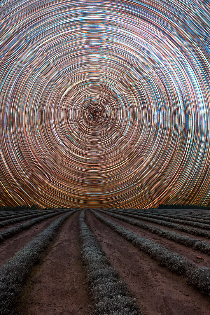 Honour For Digital Startrails Over Fields By Jefferey Mott