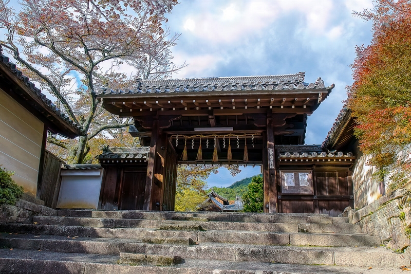 Merit For Print Door Way To A Japanese Temple By Swarna Wijesekera