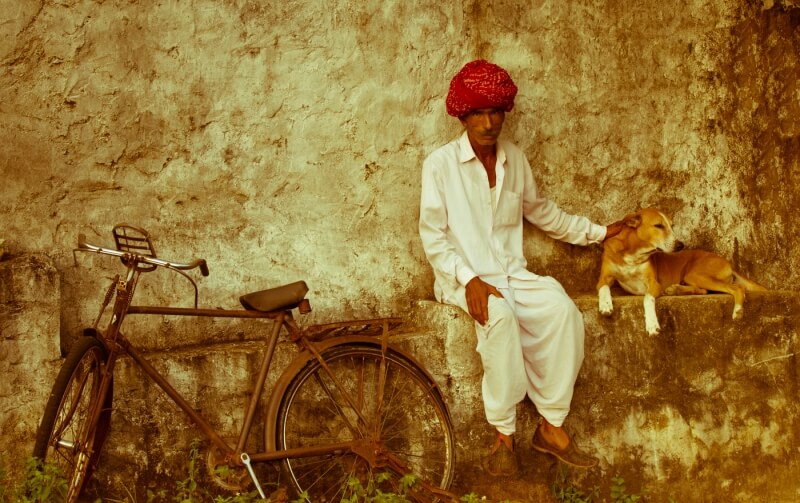 Honour For Man With Bike And Dog By Nadia Filiaggi