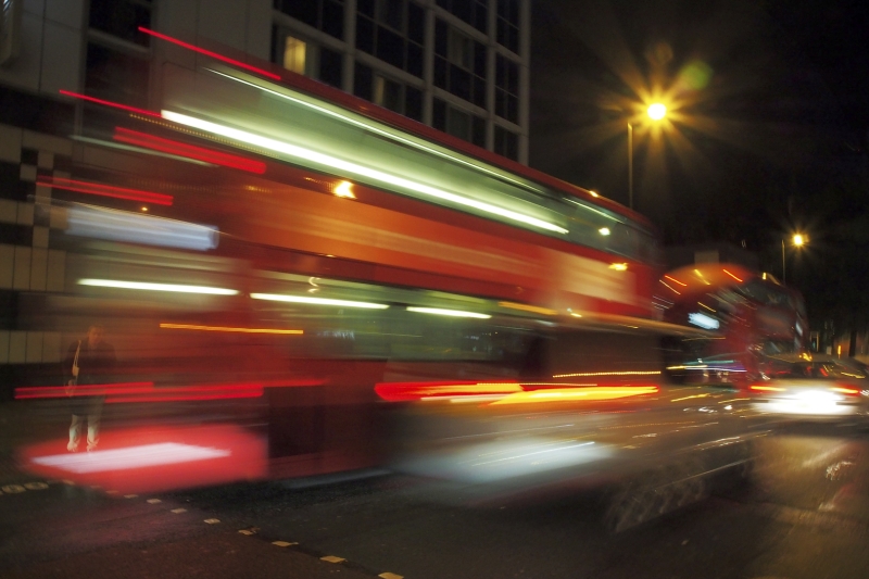 Merit For London Bus At Speed By Warren Veivers