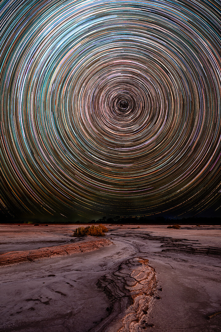 Honour For Digital Star Trails Over Salt Flats By Jefferey Mott