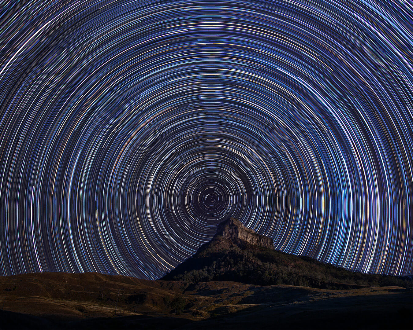 Merit For Digital Star Trails Over Mt Lindesay By Rodney Topor